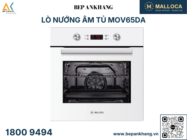 Lò nướng âm tủ Malloca MOV65DA 65 Lít - Màu trắng 